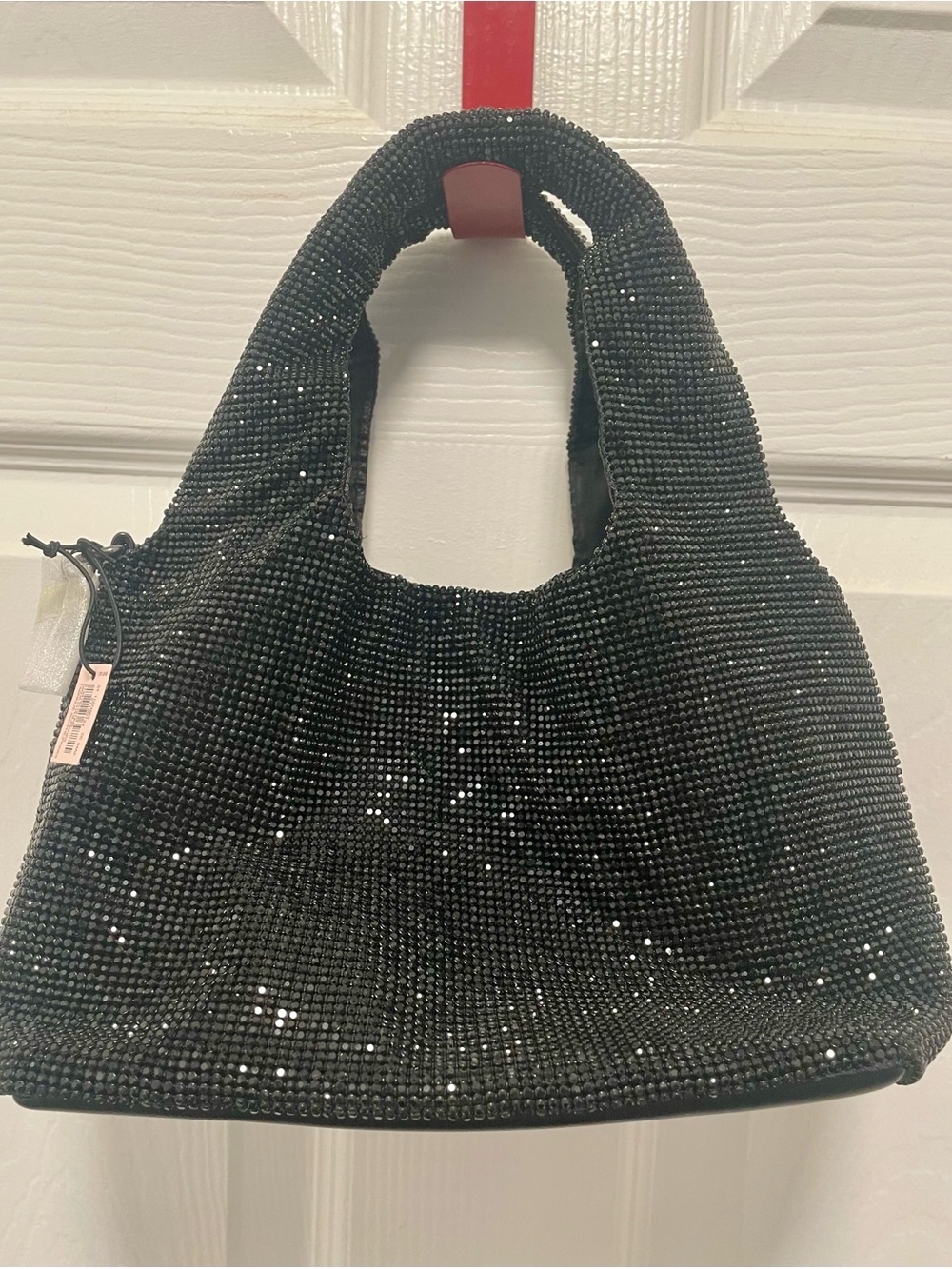 NWT-Victoria’s Secret Sparkle Black slouch Handbag - Picture 3 of 5